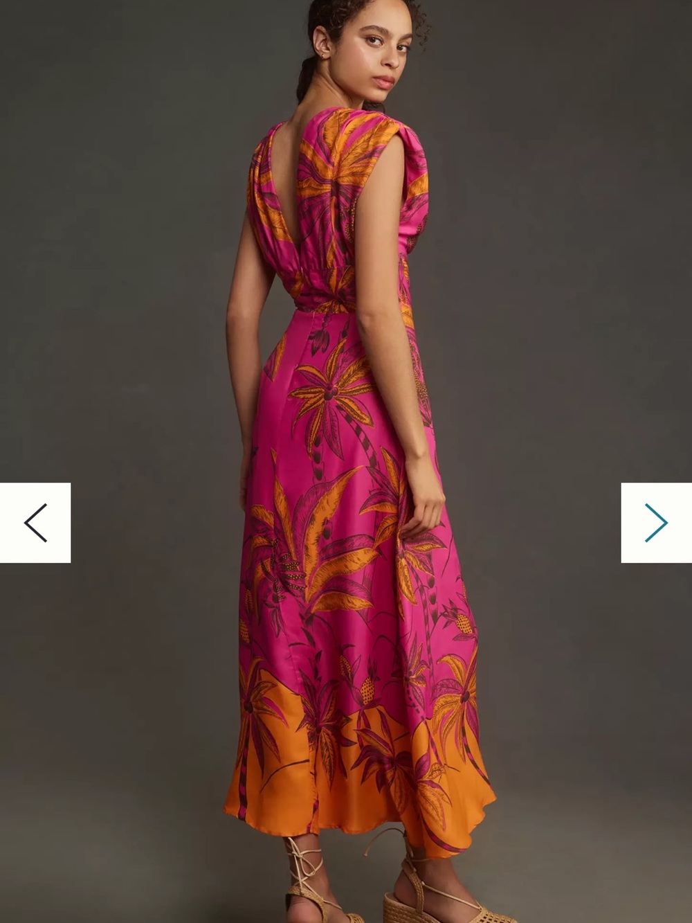 FARM Rio Pink and Orange Tropical Midi Dress - Picture 2 of 5
